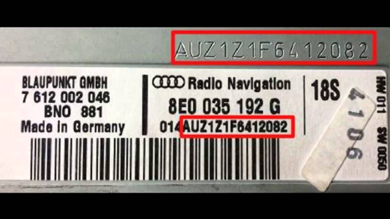 Audi A3 Radio Code Unlock 